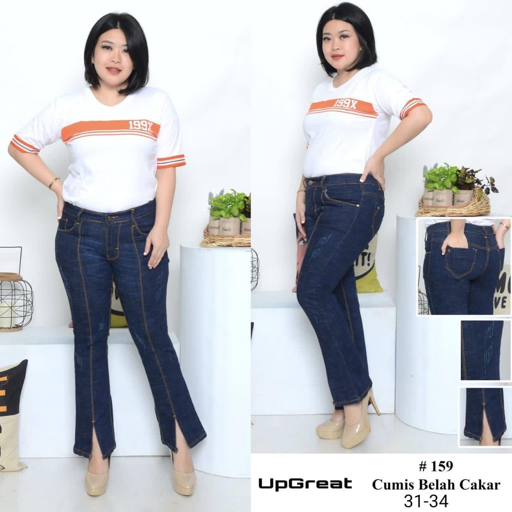 Celana Panjang Jeans Wanita Cutbray Belah UpGreat 27-30 31-34 Bisa Bayar Ditempat(COD)