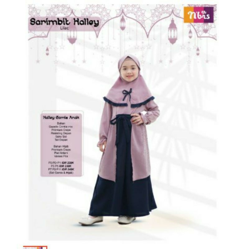 Halley gamis anak nibras lilac