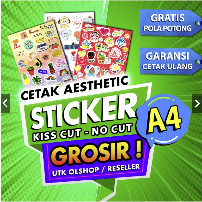 

Stiker Custom ukuran A3 Kualitas Oke