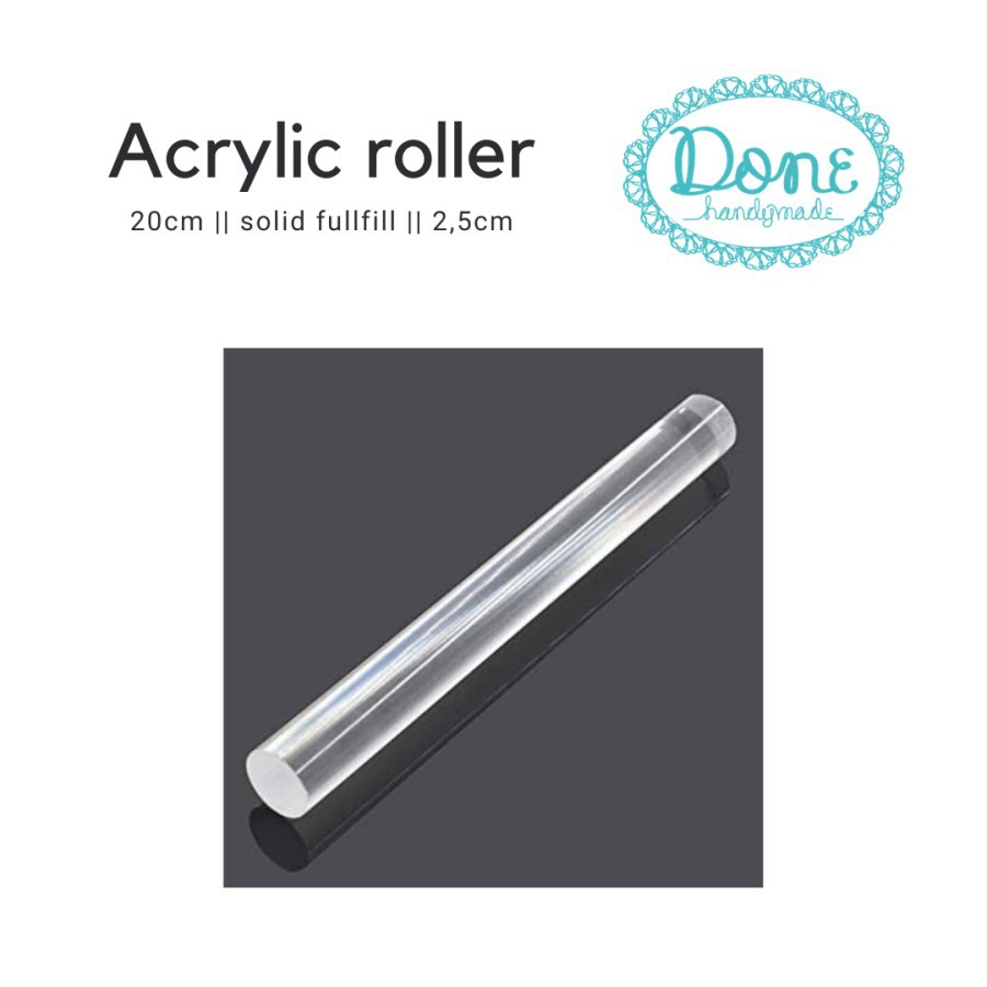 Roller akrilik padat solid acrylic roller penggiling clay fondant roll