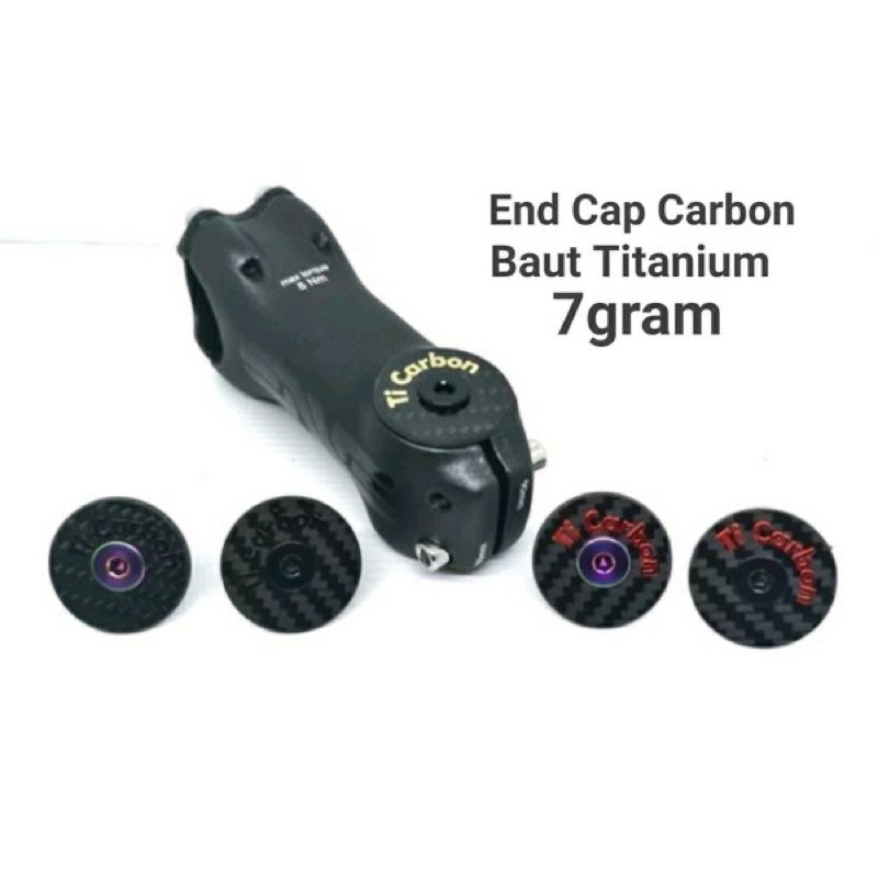 Tutup Stem Top Cap Ti CARBON tanpa baut