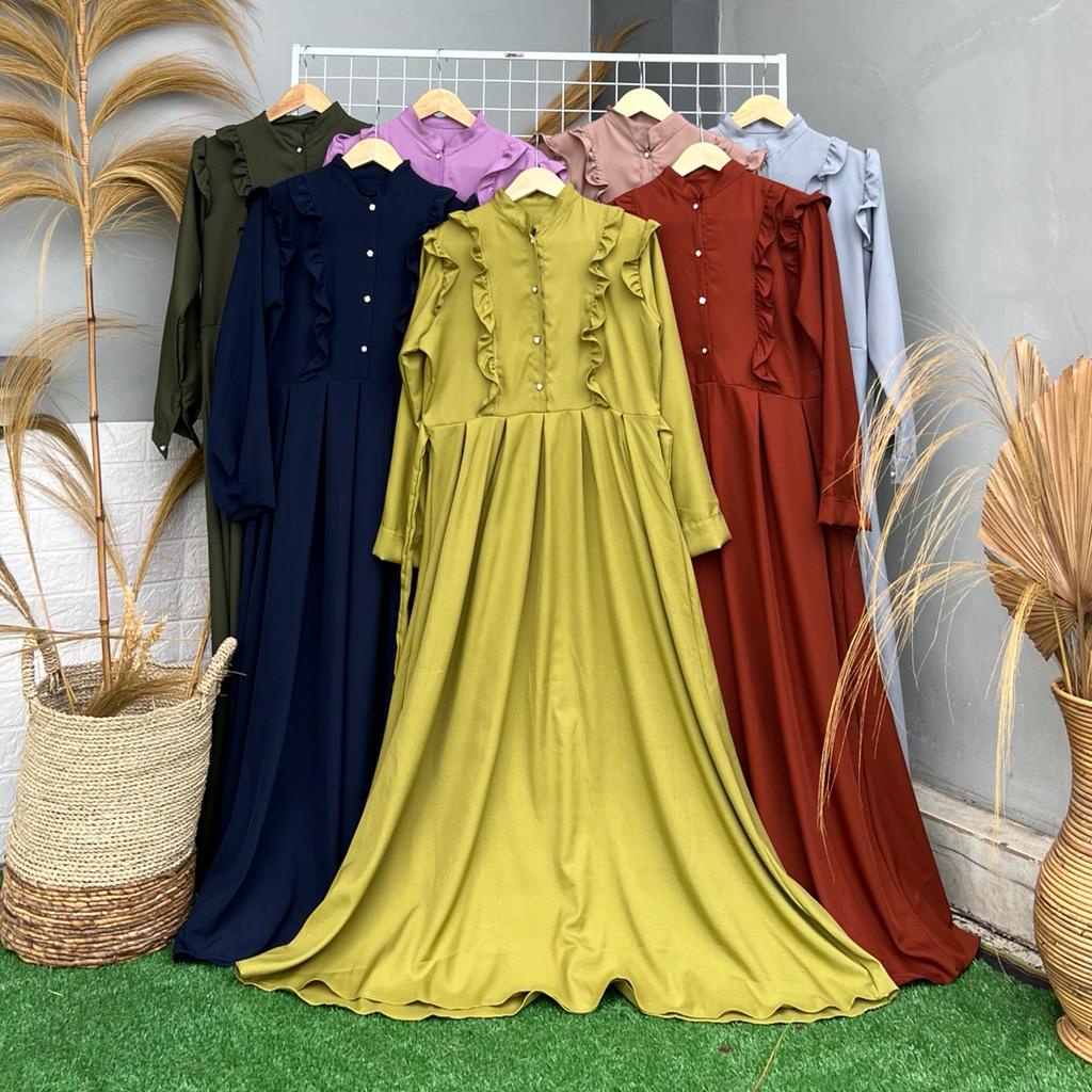 GAMIS POLOS MAXI DRESS DRESS MUSLIM MAUVEE KEKINIAN DEMORE