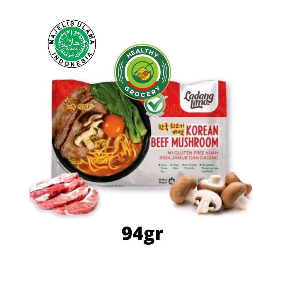 

Ladang Lima Korean Beef Mushroom 94gr / Mi Gluten Free Kuah Rasa Jamur Dan Daging