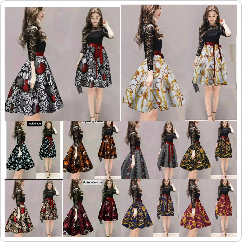 Dress Dress magna dress batik brukat dress wanita batik dress fashion wanita dress casual RX DRESS N