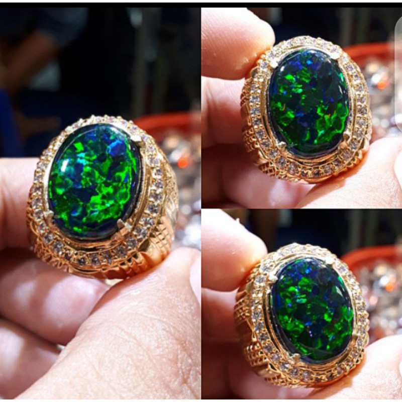 CINCIN PRIA BLACK OVAL MEWAH ELEGAN