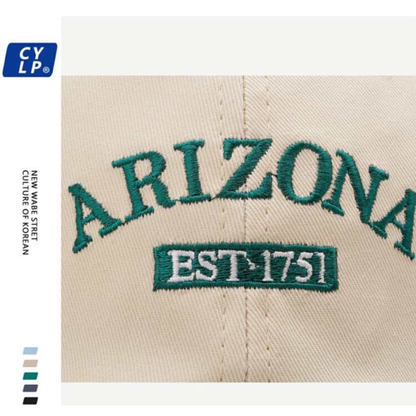 Topi baseball Motif Bordir Tulisan ARIZONA EST 1751 Dua Warna Untuk Pria Dan Wanita