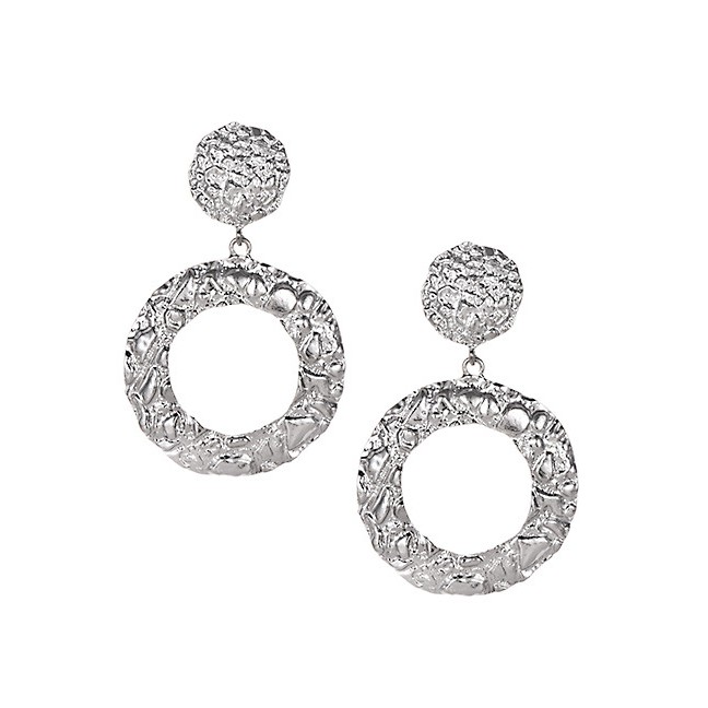 LRC Anting Tusuk Fashion Alloy Round Hollow Earrings F3290X