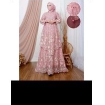 Gamis Tile Bordir|Gamis Tile Runcing|Gamis Tingkat Tile|Gamis Pesta Jumbo