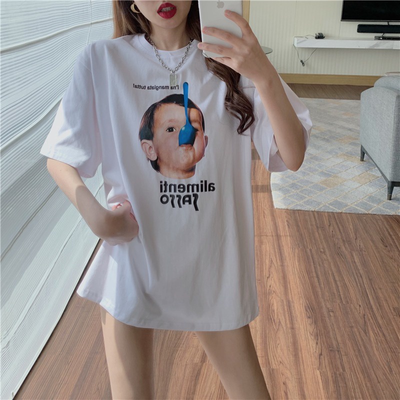 #Sisjuly# Lengan PendekTT-shirt Wanita Pakaian Musim Semi dan Musim Panas Baru Anggun Online Influencer Longga