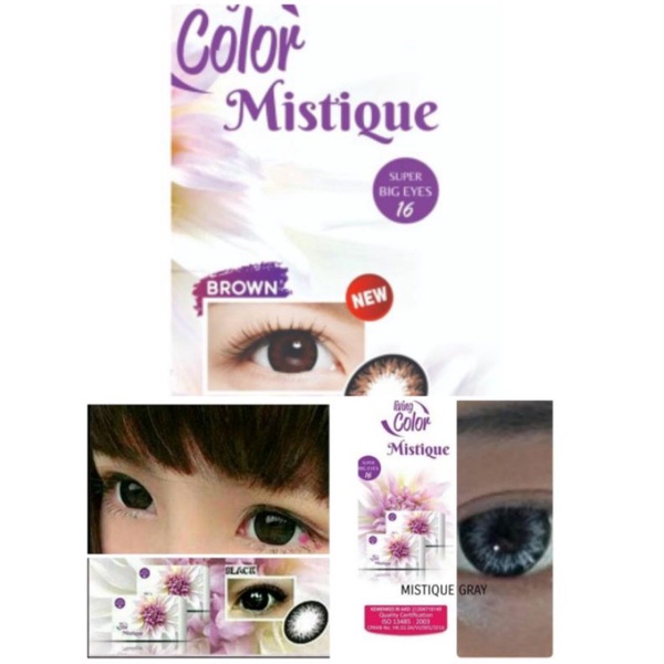 Softlens Mistique Black, Brown, Grey Diameter 16