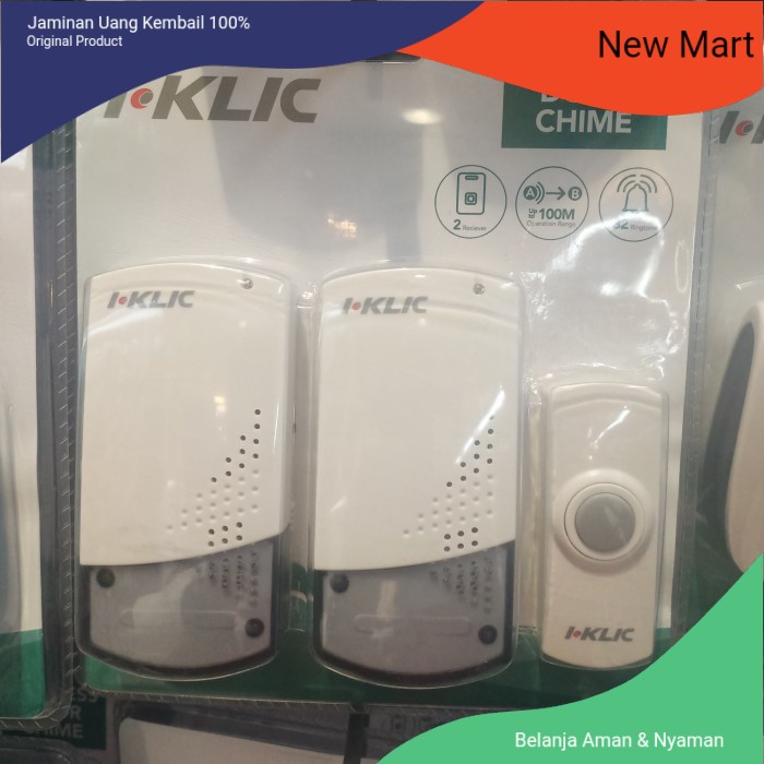 Bel Rumah Bel Pintu Wireless 2 Transmitter 100M