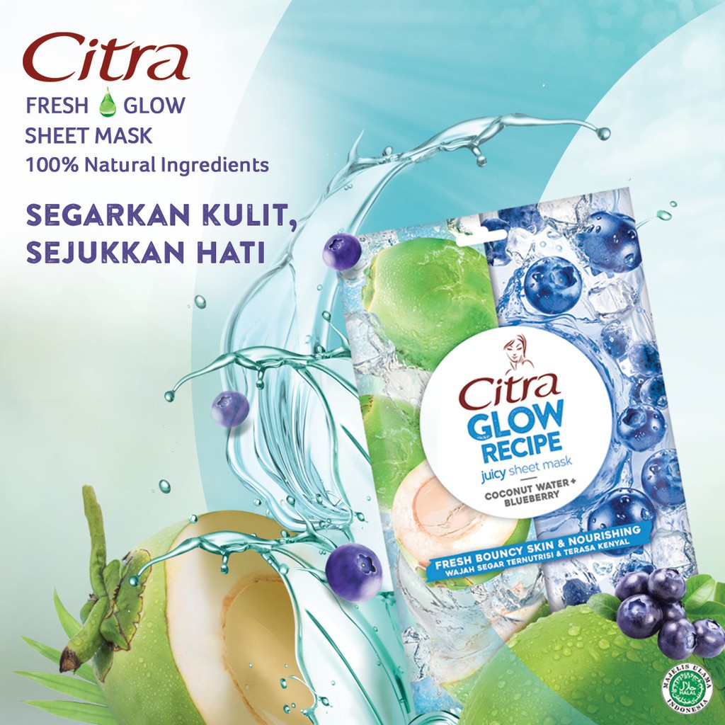 Citra sheet mask juicy recipe cocoa blueberry 25gr