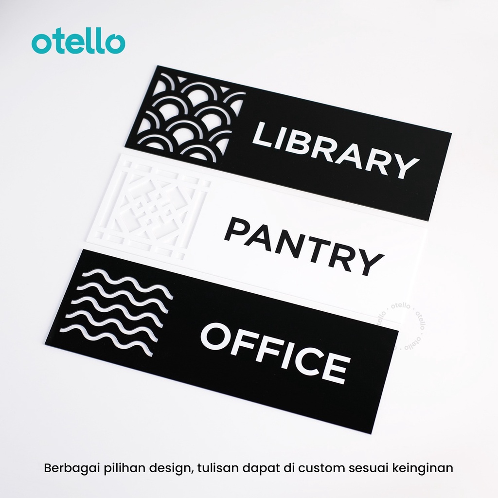 Sign Board Custom Tulisan Acrylic Signage Print Akrilik Nama Ruangan Dinding Papan Tempel Acrilic Print Label Dinding Pintu Kantor Restoran Petunjuk Toko Cafe