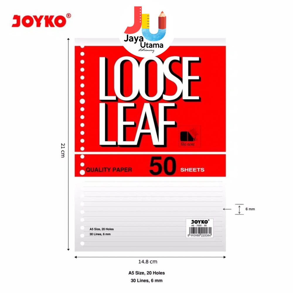 

Loose Leaf A5 50 Lembar Joyko GARIS