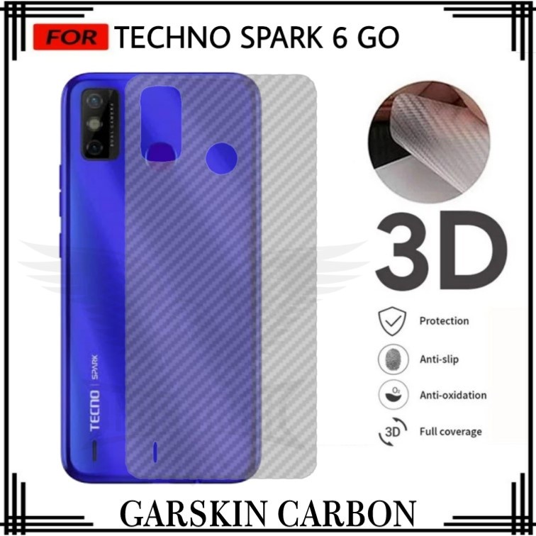 SKIN CARBON TECNO SPARK 6 GO - ANTI GORES BELAKANG SPARK 6 GO