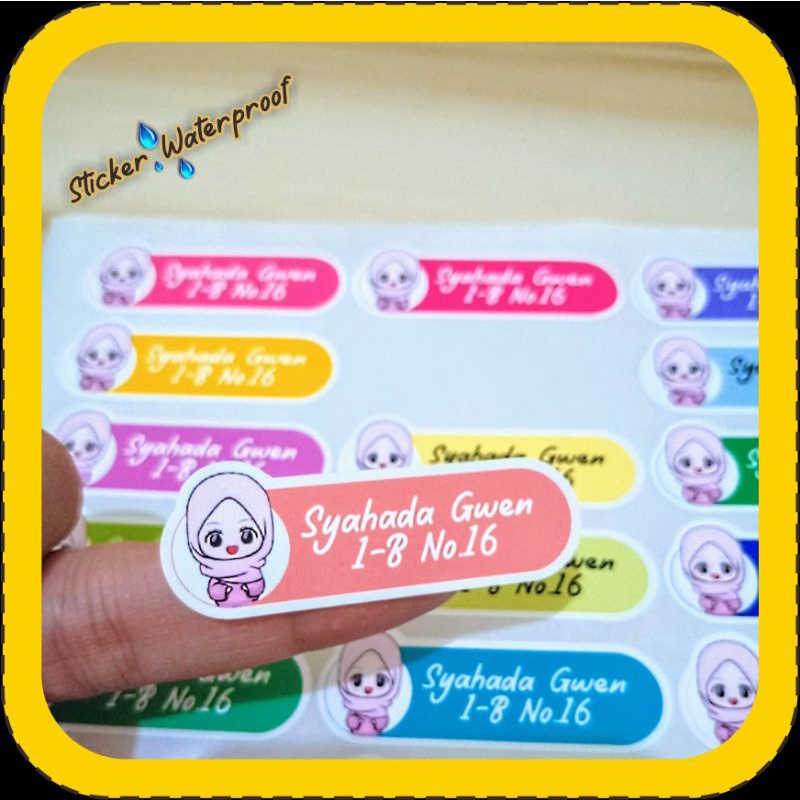 

Stiker Label Nama Stiker Custom nama Vinyl Waterproof