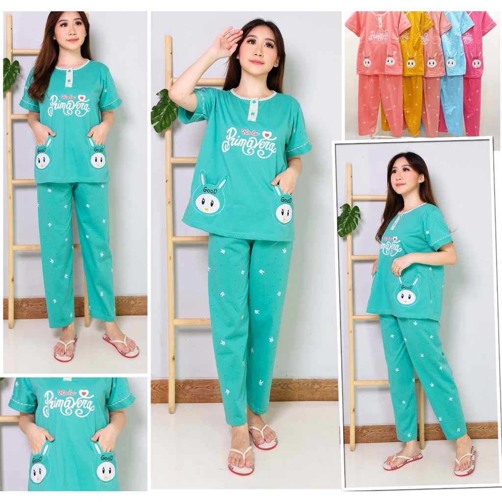 DP007 CP Tessa Jumbo Baju Tidur Wanita Dewasa Bahan Kaos Motif Terbaru Kualitas Premium