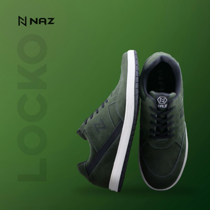 NAZ-sepatu sneakers-sepatu murah hijau army-casual-kuliah-pria-lakilaki-cowo-sepatu bandung original