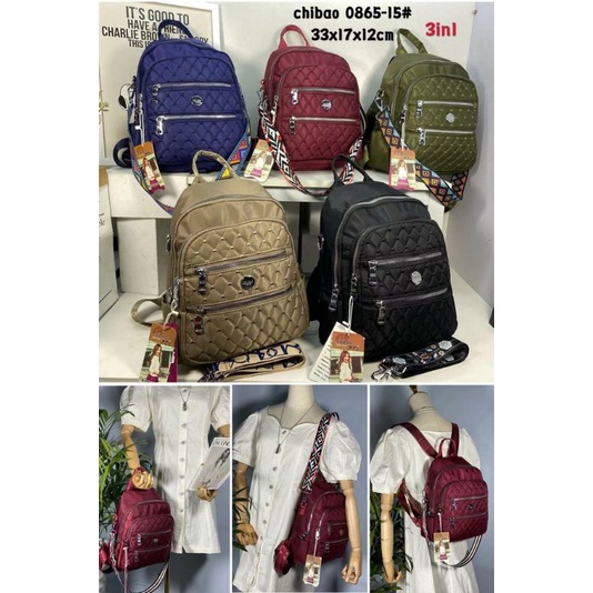 Tas Ransel Chibao 0865-15 Bahan Parasut. Tas Wanita Tas Chibao ORI Tas Ransel Chibao Import BEST SELLER BISA BAYAR DITEMPAT.!!!!