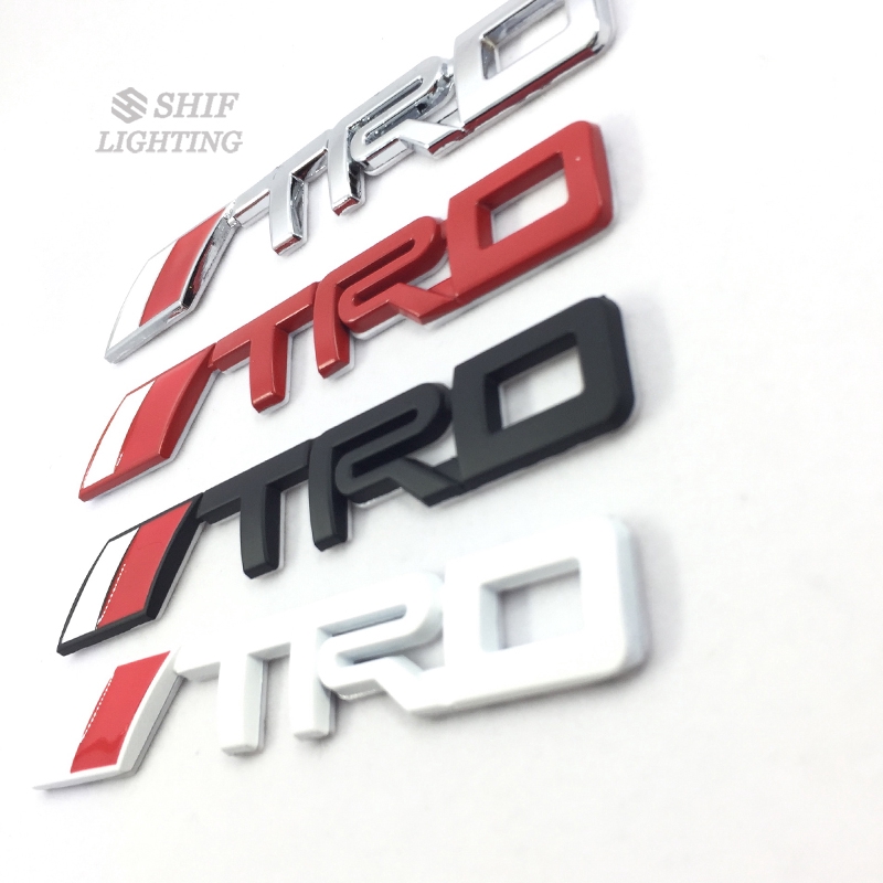 1Pc Stiker Emblem / Badge Motif Tulisan TRD Bahan Metal untuk Mobil Toyota