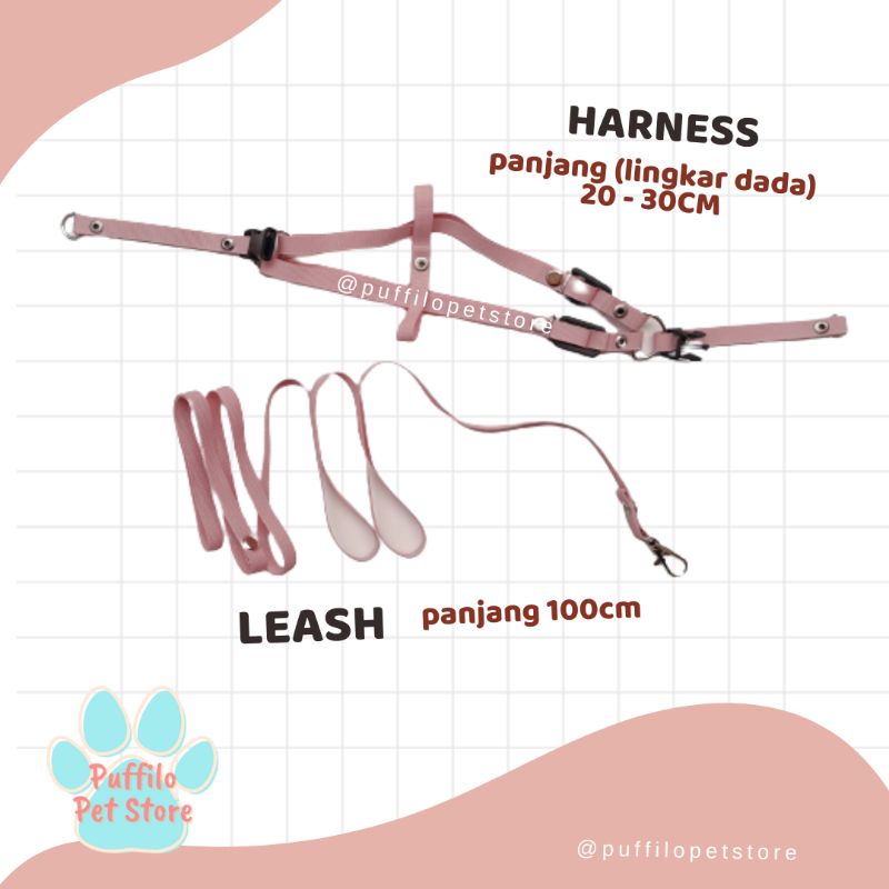 HARNESS &amp; LEASH FOR SMALL PET / HARNESS TALI ANJING KUCING MUSANG KELINCI TUPAI