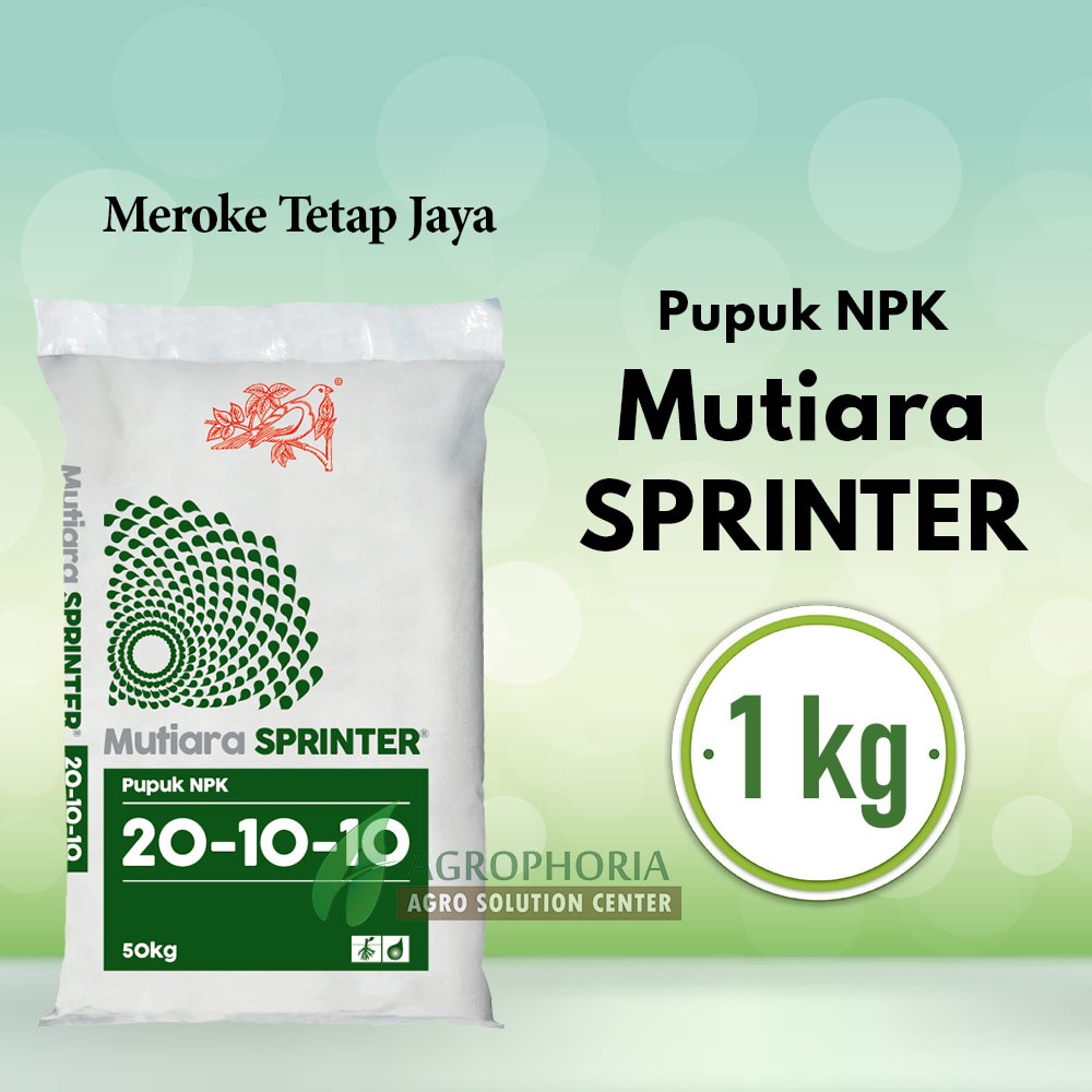 Pupuk NPK Mutiara Sprinter Kemasan Repack 1 Kg