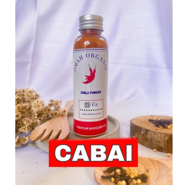 

OMAHORGANIC Cabai bubuk halus 50gram/ Cabe bubuk / Chilli powder