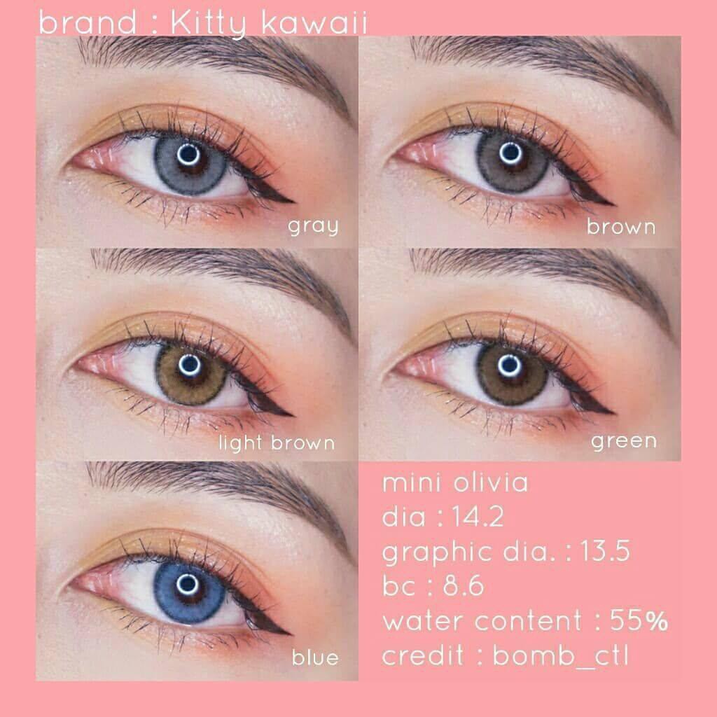 ORIGINAL Kitty Kawaii Mini Olivia (Natural Series) Gray Grey Blue Green Brown Light Brown Soflens