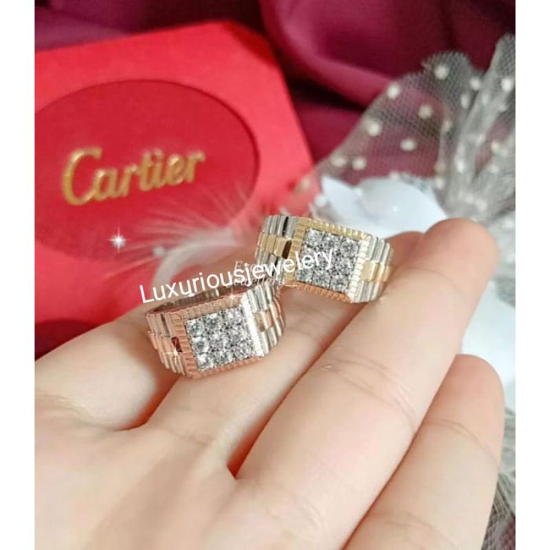 Cincin cowok Replika Berlian lapis emas