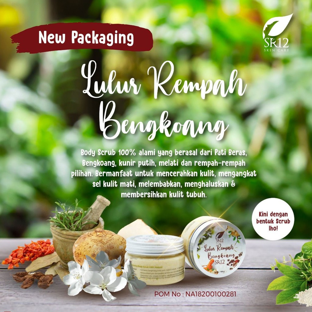 Lulur Rempah Bengkoang SR12 BPOM - Harga Distributor Ori