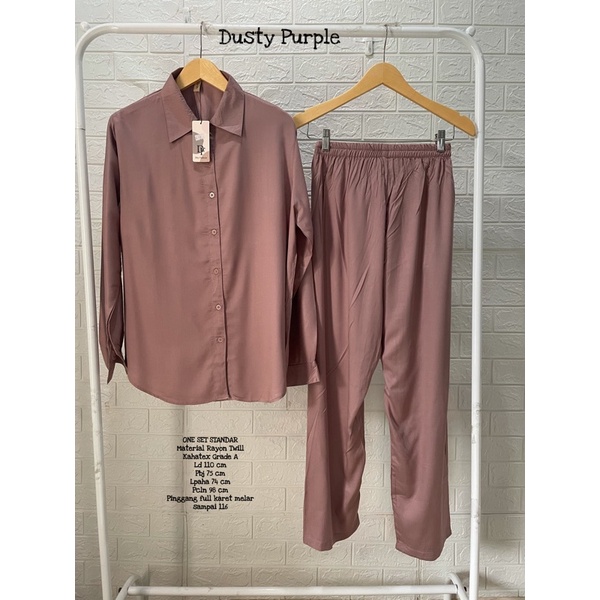 BEST SELLER ONE SET STANDAR POLOS-Dusty purple Ld 110
