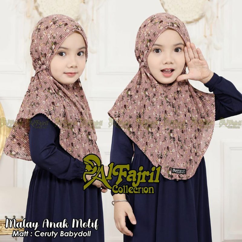 Hijab bergo plisket Anak#Anak by Alfajril#hijab anak#bergo anak motif#