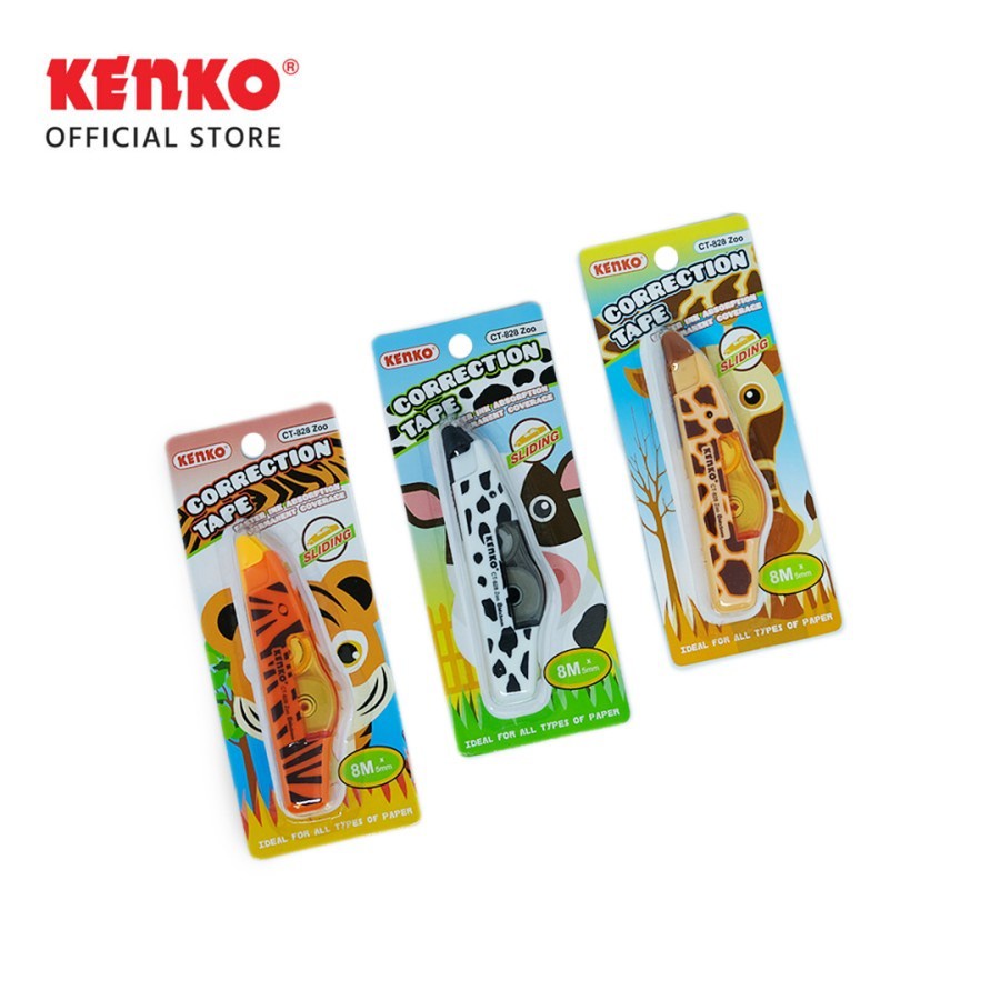 

Kenko Correction Tape CT-828 ZOO (8 M x 5 Mm) Koreksi Pena Pita Koreksi Motif Random