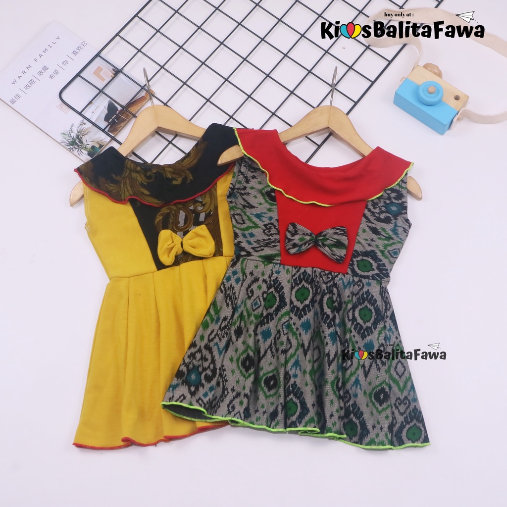 Dress Batik uk Bayi 0-12 Bulan / Dres Anak Perempuan Pakaian Baju Atasan Pesta Formal Kids Baby Gaun