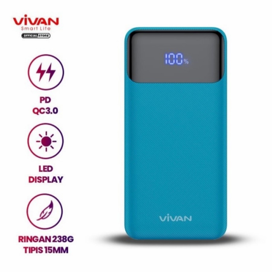 Power Bank Quick Charge 10000mAh 20W LED Display - Vivan VPBX10