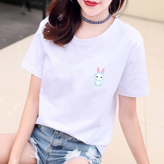 YOURSTYLE1119 - KAOS CUTE BUNNY BAJU KAOS WANITA DISTRO UNISEX OVERSIZE JUMBO KEKINIAN TERLARIS