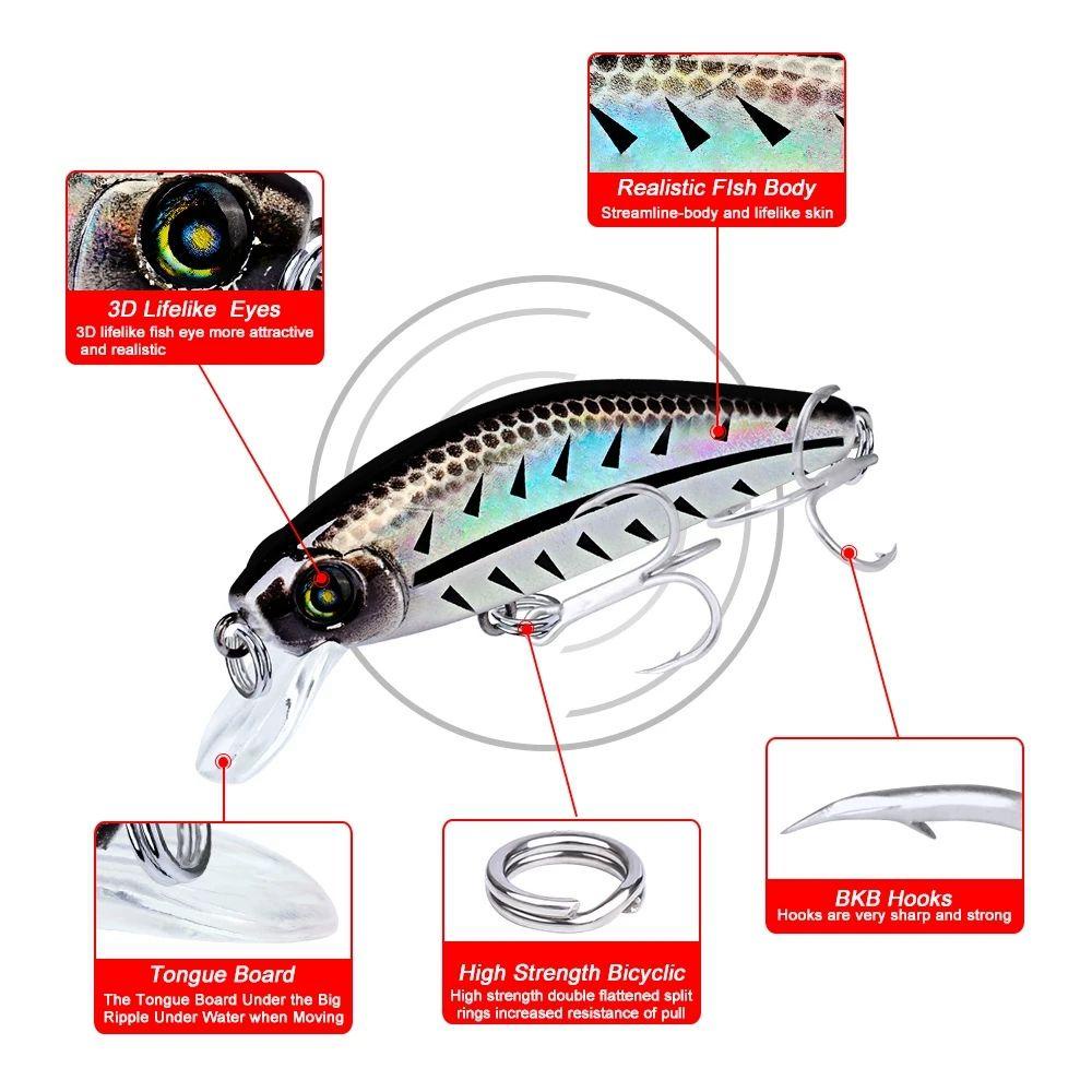 Top Slowly Sinking Minnow Baits Desain Jepang Crankbaits Striped bass Minnow Lures