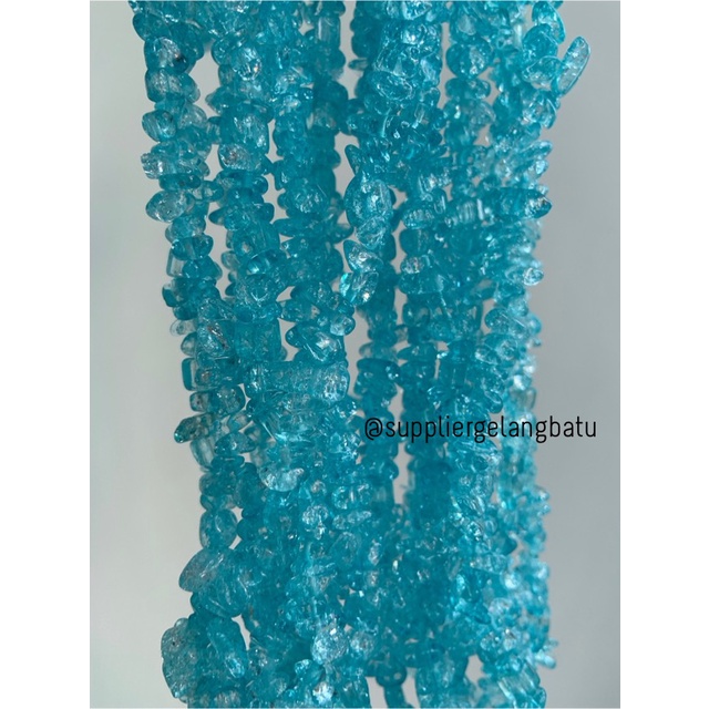 kerikil Batu soft blue quartz 1cm kilap renteng kuarsa biru muda bahan