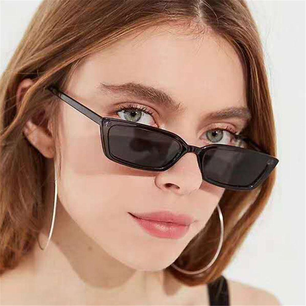 Lily Retro Kacamata Hitam Kecil Fashion Jalan Kacamata Kurus Frame Kecil