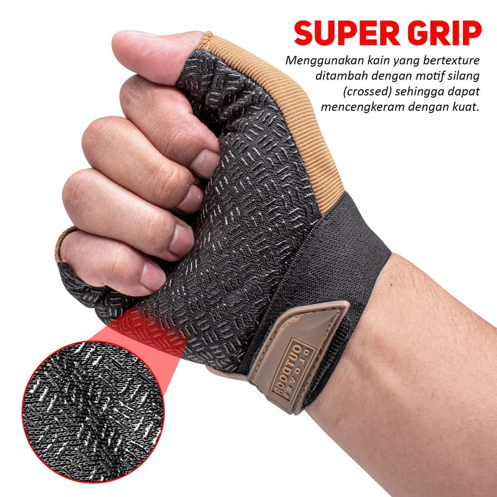 SARUNG TANGAN MOTOR SARUNG TANGAN MOTOR PRIA  GLOVES HALF FINGER ZNL-3