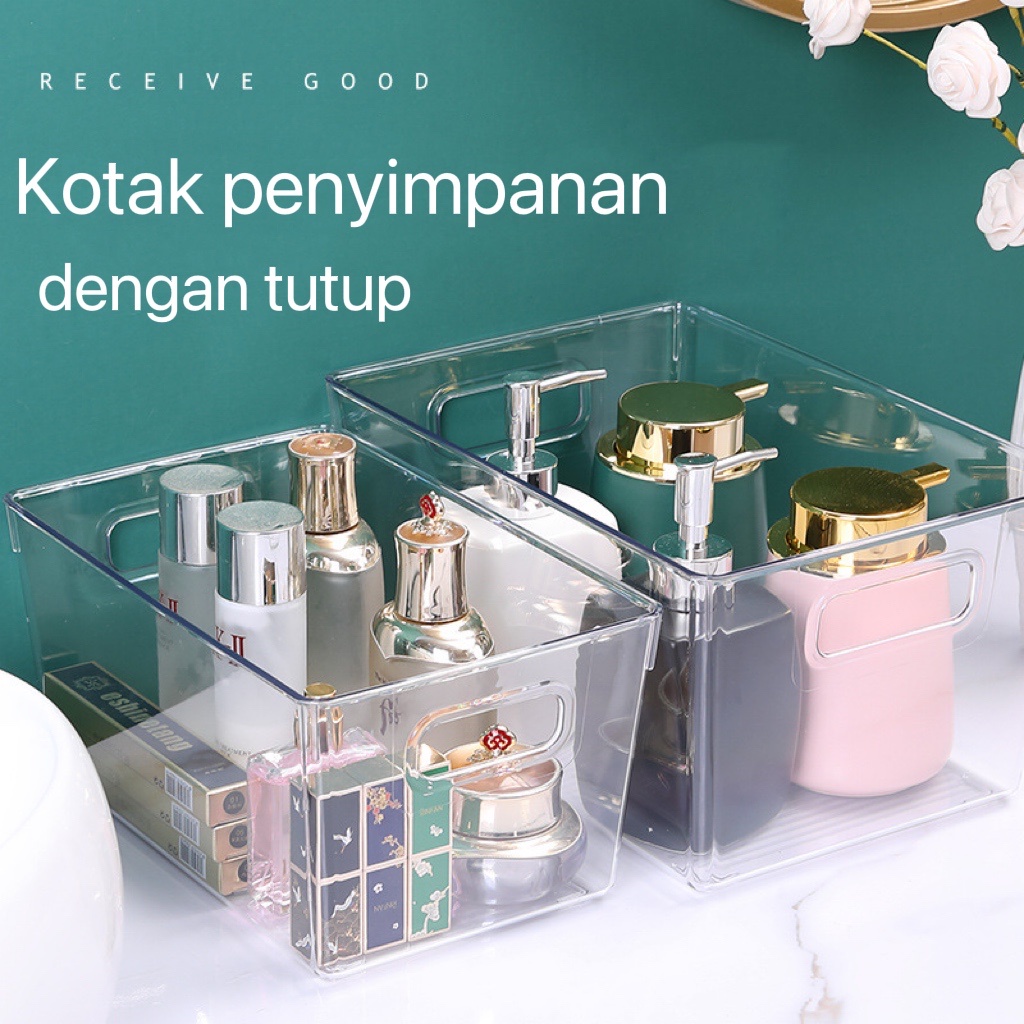 Kotak Penyimpanan Barang Transparan Dengan tutup/Kontainer Makanan Kulkas Storage Box Organize