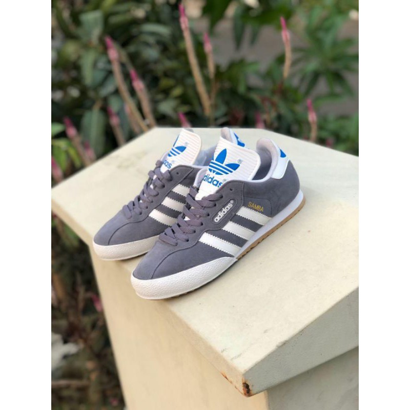 Adidas samba super suede grey white sol gum
