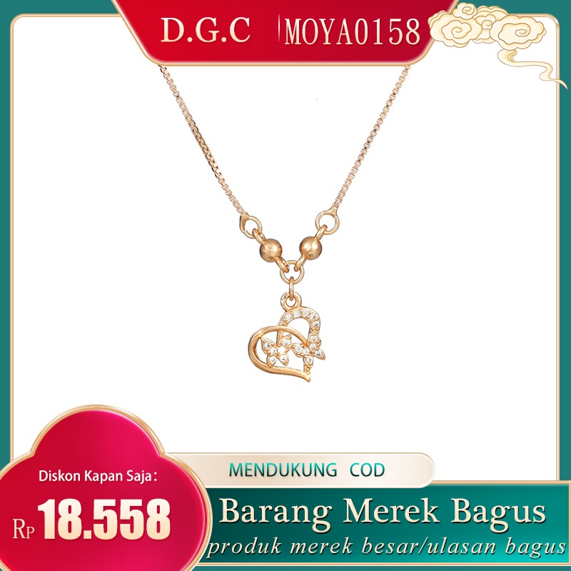 Kalung Titanium Wanita Grosir Murah Kalung Model Batu Permata Berlapis Rose Gold D031