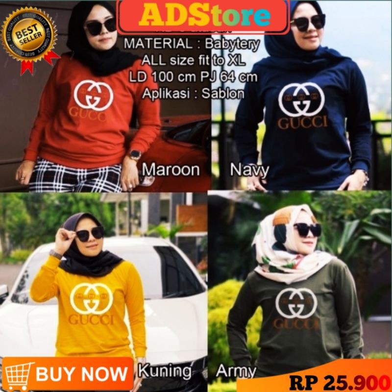 Kaos Wanita GUCCI Lengan Panjang