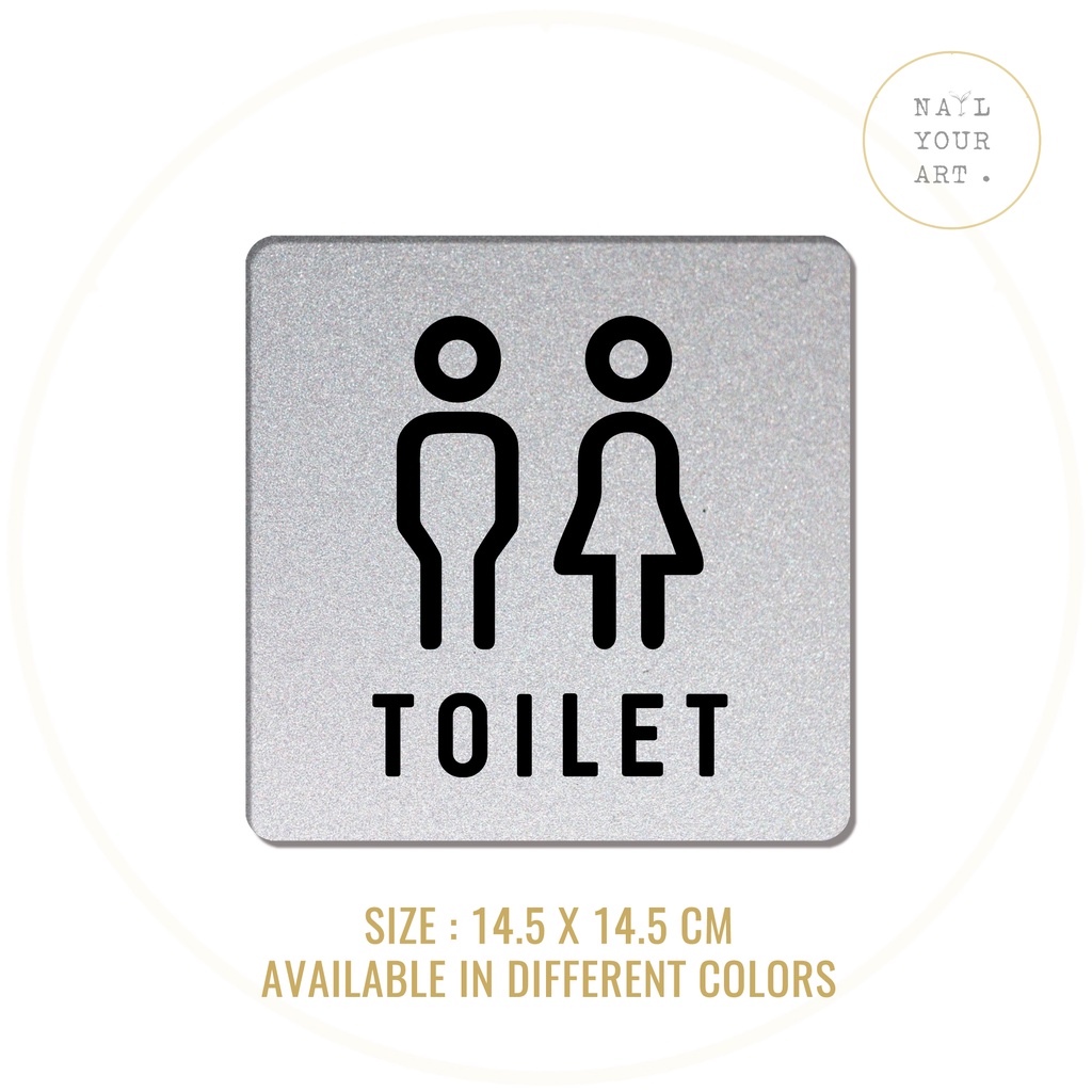 Sign Akrilik Double Tape - T06 TOILET 14.5 X 14.5CM