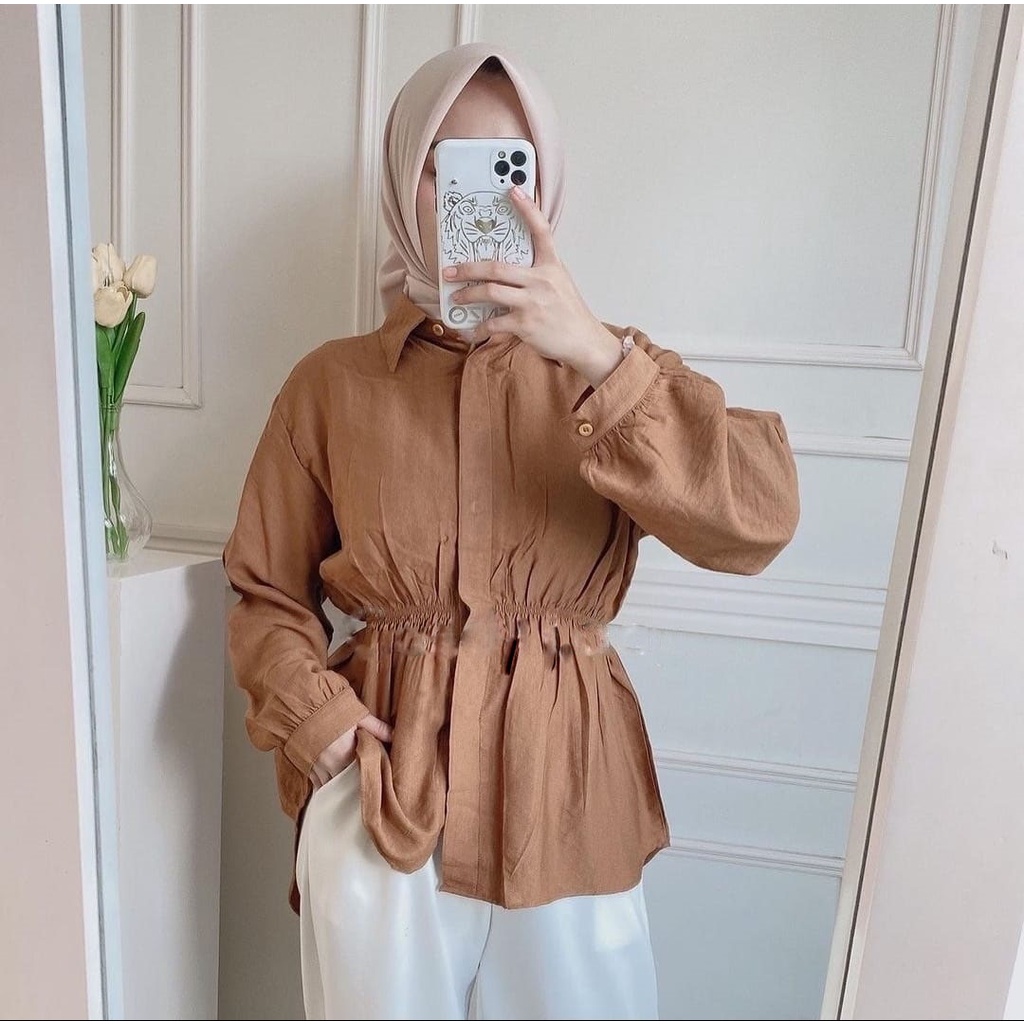 NEORA TOP BLOUSE // KEMEJA CRINCLE WANITA VARIASI KERUT