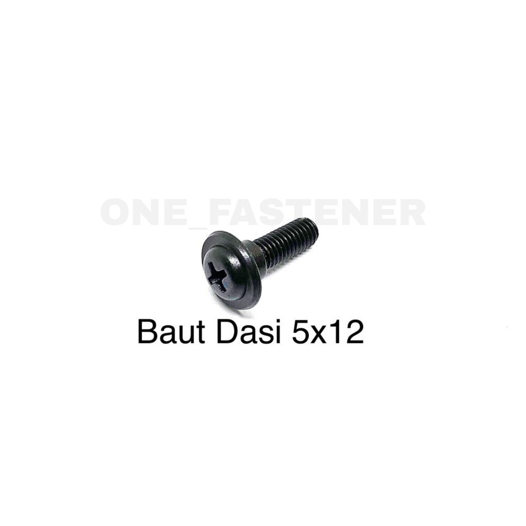 50 Pcs Baut Dasi 5x12 Hitam baut Leksil M5x12 honda panjang 1.2cm 5mm