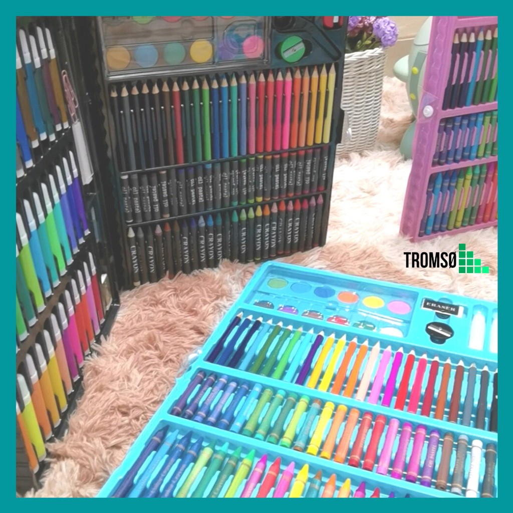 Alat Gambar &amp; Lukis / Crayon, Spidol, Pensil Warna, Cat Set (Pilihan: 150 in 1 / 208 in 1) Lengkap