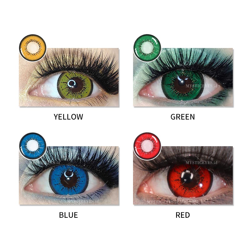 [✅COD] MYSTICEYES SOFTLENS COSPLAY CRAZY LENSA KONTAK WARNA LOVE WORDS &amp; VIKA TRICOLOR SERI 3 TONE 14.5MM (NORMAL)