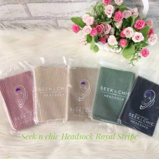 Seek & Chic - headsock inner ciput royal stripe